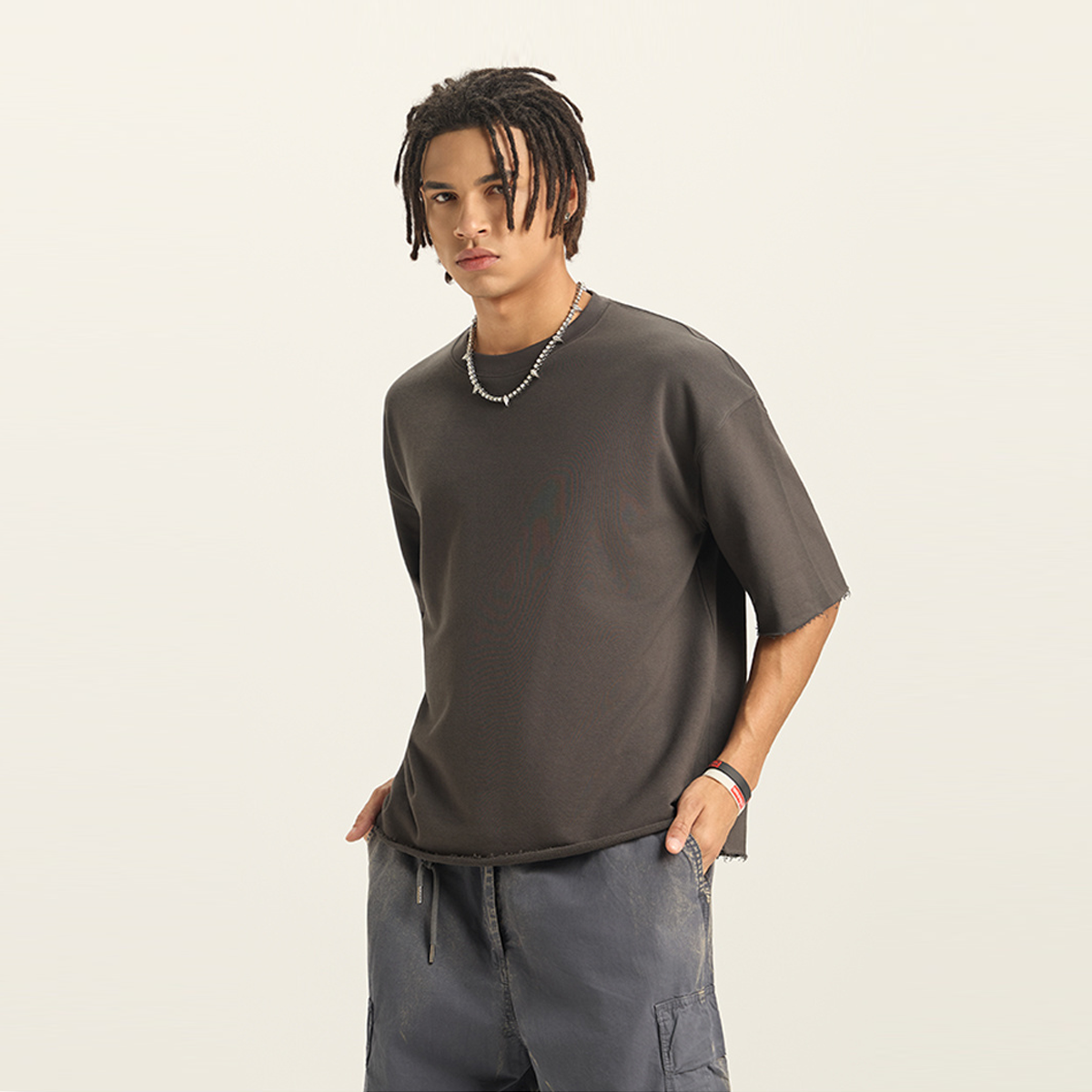 Men’s Cropped Terry T-shirt（280GSM）