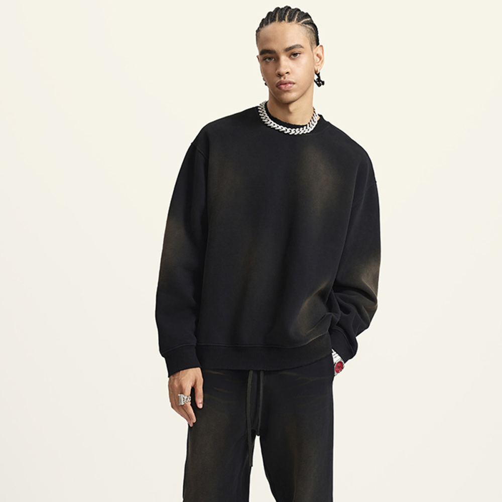 disciple — of The Way Round Neck Washed Distressed Ombre Heavyweight Sweatshirt(440GSM)