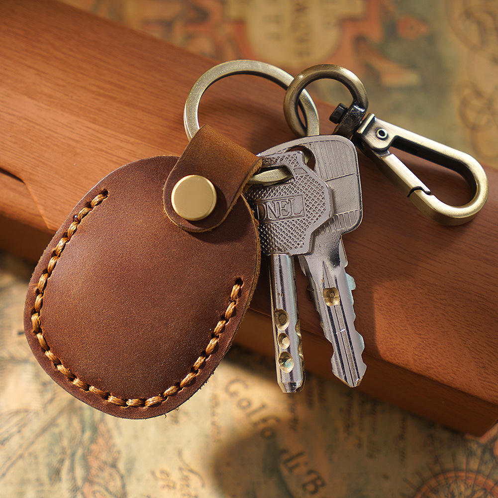AirTag Key Ring Leather Sak